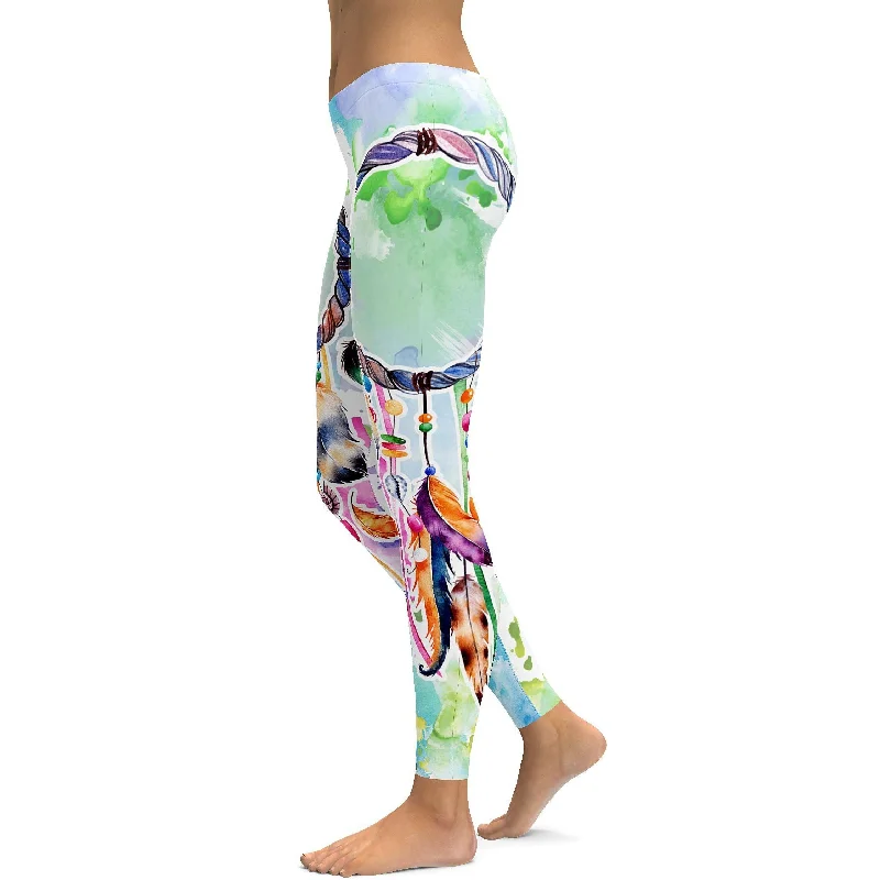 Watercolor Dreamcatcher Leggings Sustainable Organic