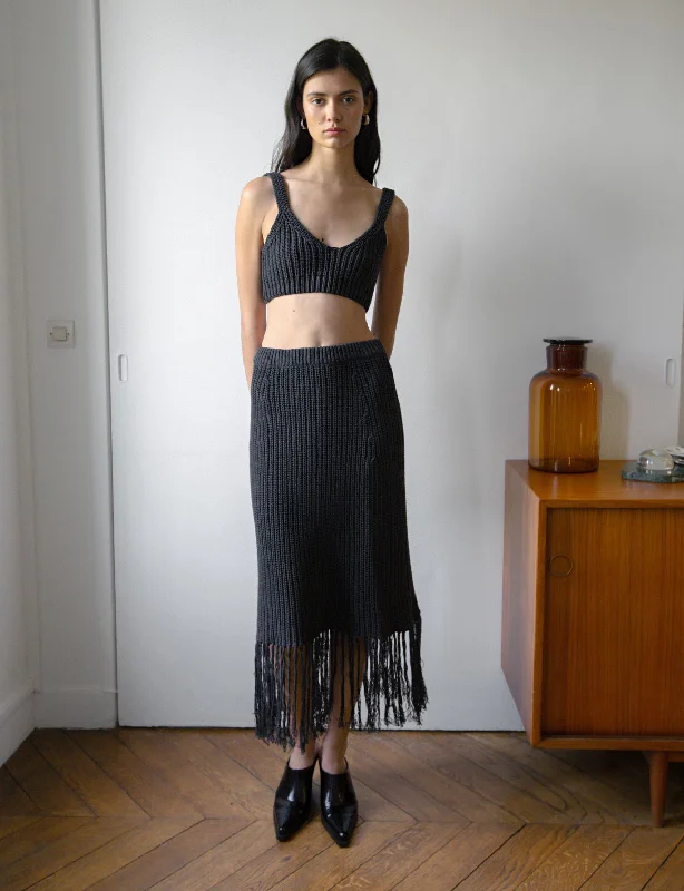 Knit Crochet Dress Set Minimalist Women's Casual