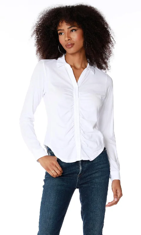 Shirred Placket Top Tough Women's Military - inspired