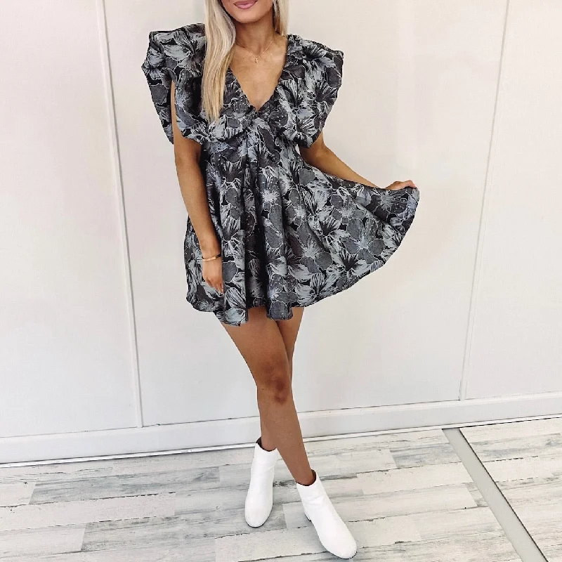Florence Dress- Black Monochromatic Office Style