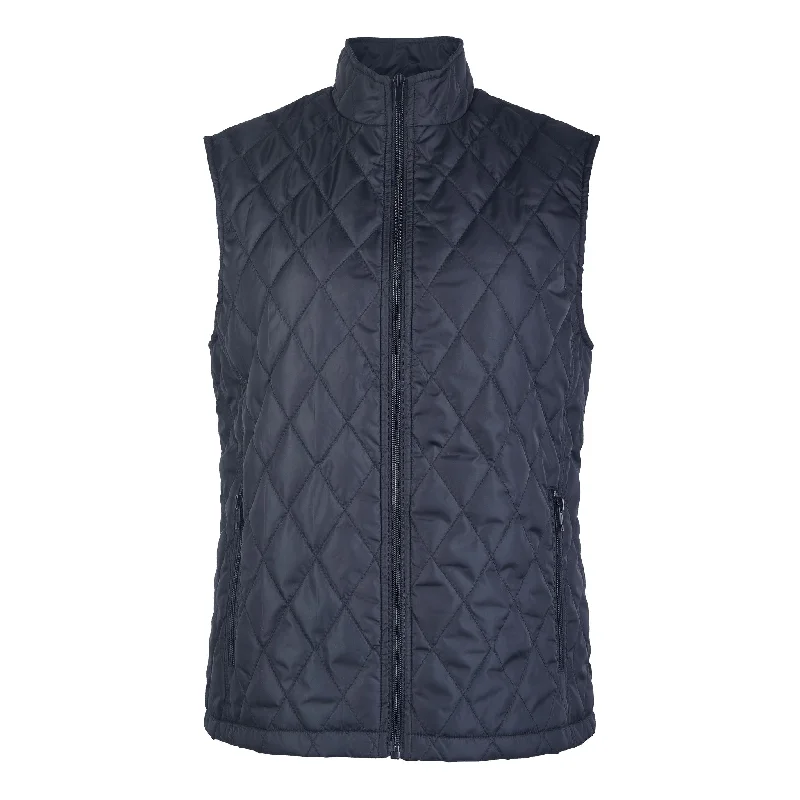 SOFRA WOMENS DIAMOND QUILTED PUFF VEST (SAV500_NAVY) Streetwear Style for 