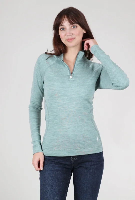 1/4-Zip Classic Thermal Base Layer, Arctic Green Heather Hip Women's Retro