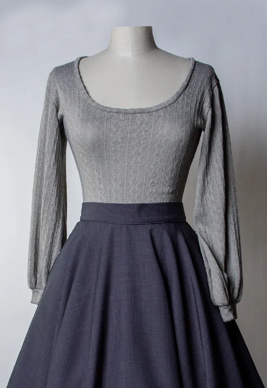 Grace Top - Cable Knit, Silver Elegant Women's 