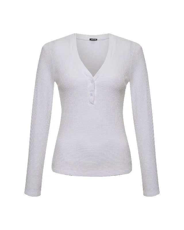 Baby Thermal V Neck Henley Casual Women's Japanese 