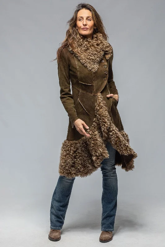 French Military Leather Coat Unique Women's Upcycled