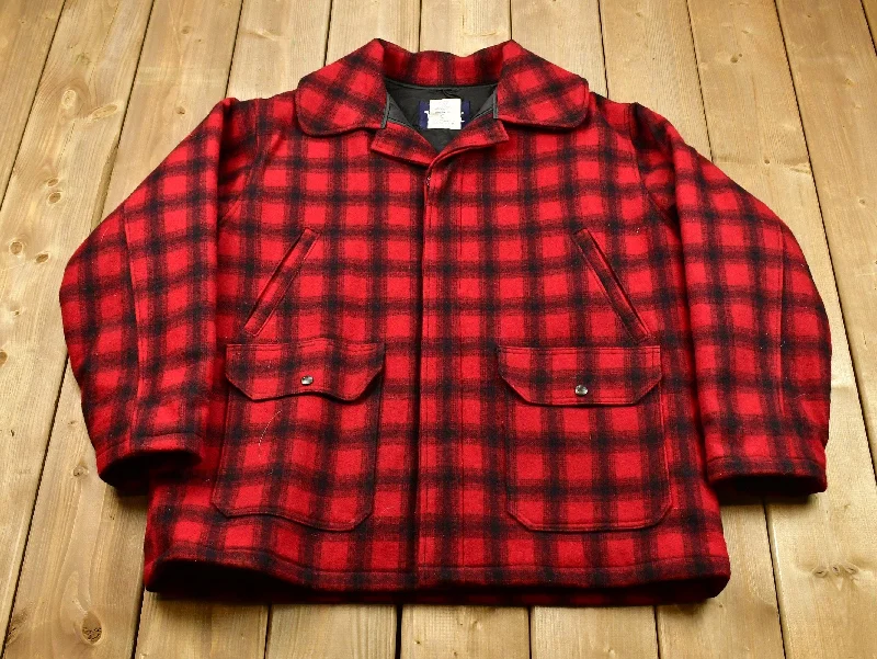 Vintage 1980s Woolrich Buffalo Plaid Hunting Jacket Hip Women's Urban