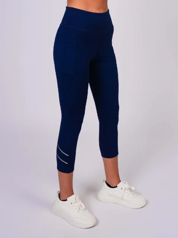 Zone Capri Legging - Ink/Silver Traditional Women's 
