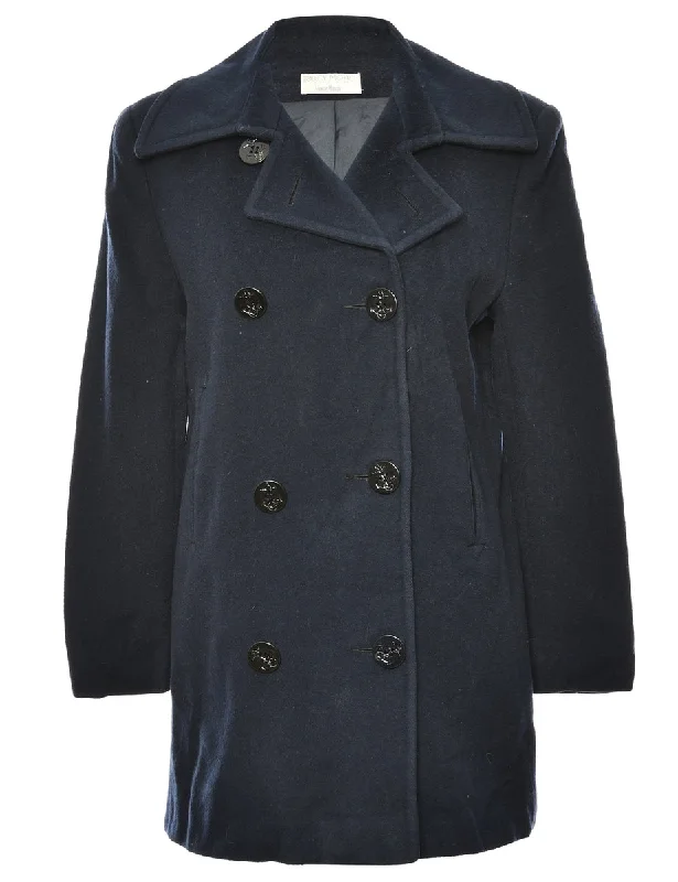 Double Breasted Navy Classic Peacoat - L Modern Women's 