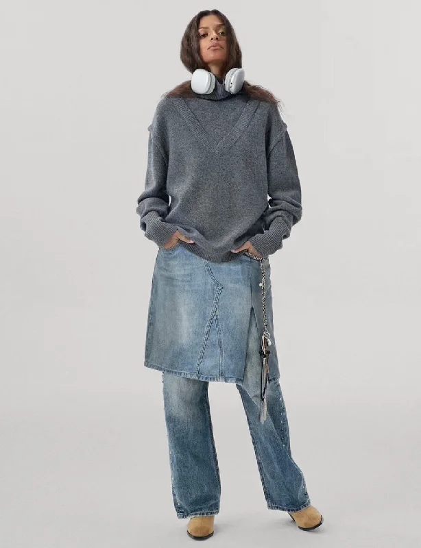 Oversized Wool Turtleneck Sweater Street