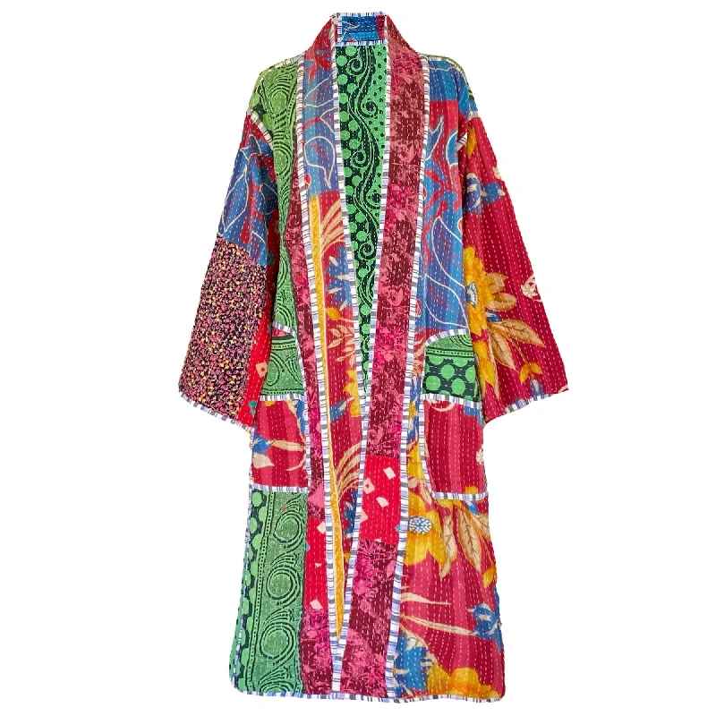 Urda Quilted Kantha Coat Vintage ONE OF KIND Sleek Women's 