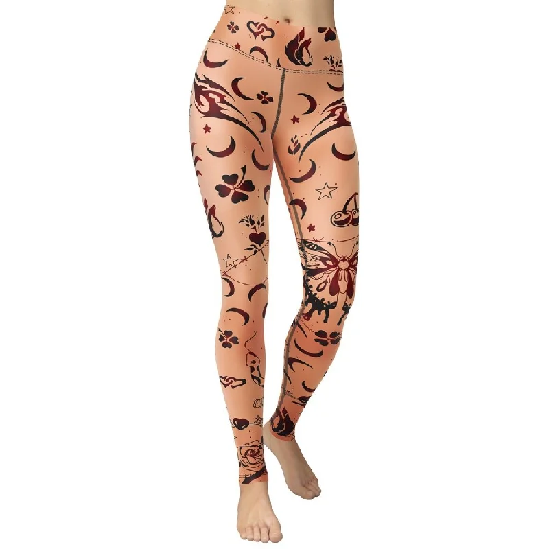 Tattoo Inspired Yoga Leggings Disco
