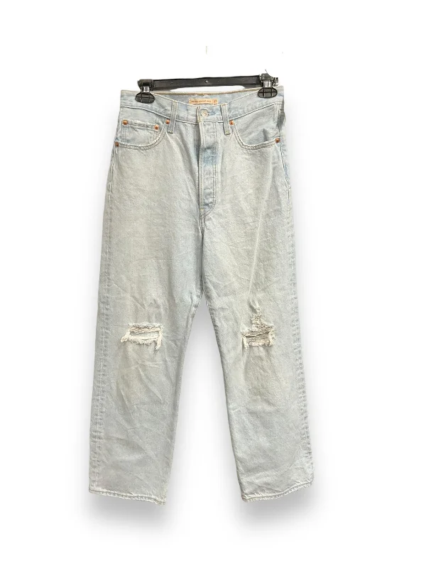 Jeans Straight By Levis In Blue Denim, Size: 4 Edgy Women's Punk