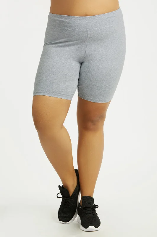 SOFRA COTTON 15 INCH LEGGING SHORTS PLUS SIZE (WP4015X_H.GRY) Casual Women's Loose - fitting