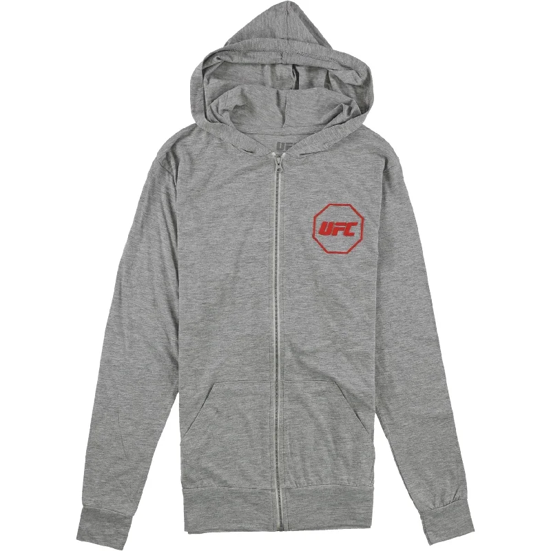 UFC Womens Full Zip Hoodie Sweatshirt, Grey, Small Sophisticated Women's 