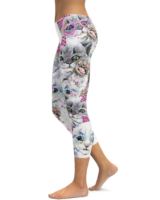 Cute Kitties Capris Relaxed Women's Beachy