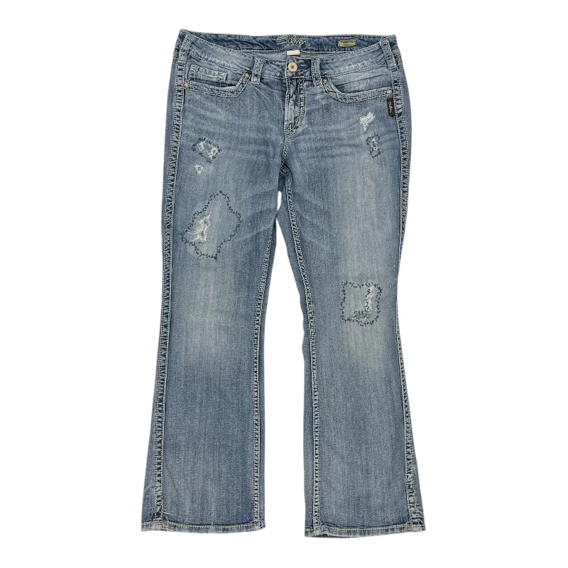Jeans Straight By Silver In Blue Denim, Size:16 Dynamic Women's Moto