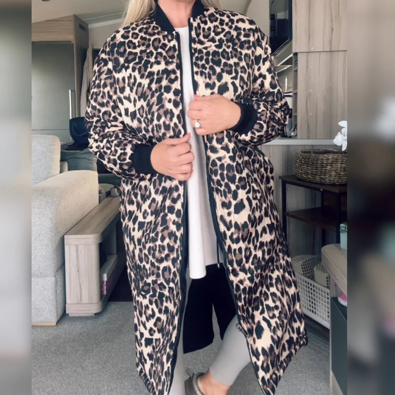 Leopard / Black Reversible Coat Practical Women's Quick - dry
