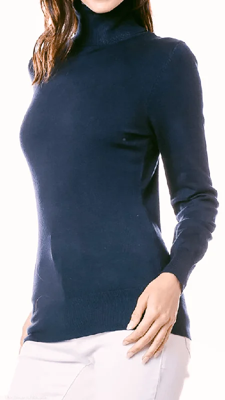 Clarissa Lightweight Long Sleeve Turtleneck Sweater (4 COLORWAYS) Laid - back Women's Style