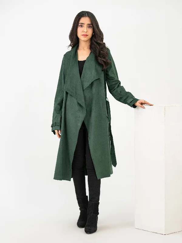 Suede Coat Classic Women's Pin - striped