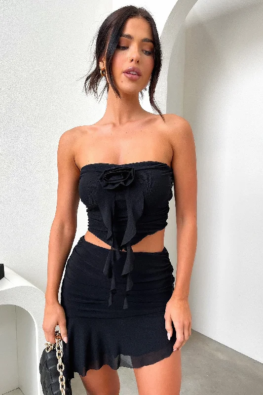 Milania Skirt - Black Classic Women's Tweed