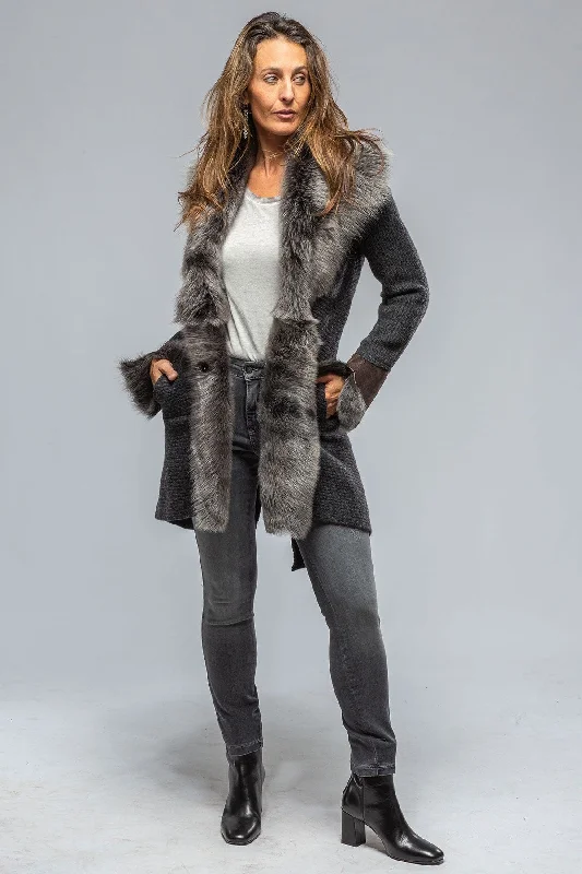 Regina Long Sweater Coat in Anthracite Trendy Women's Oversized