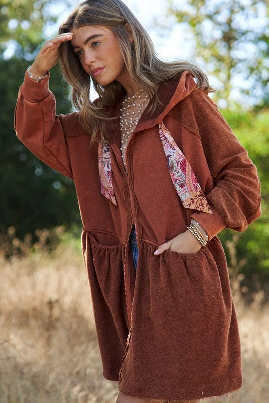 Most Adorable Flare Hoodie Zip Jacket Refined Women's Classic 