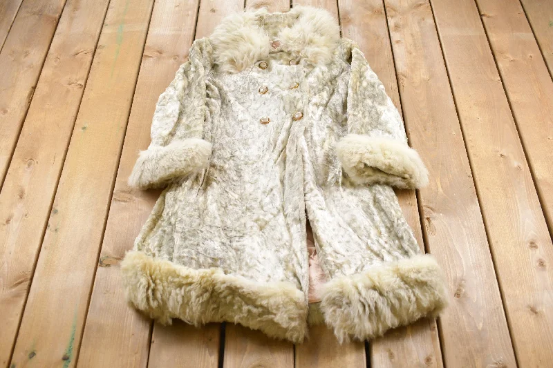Vintage 1960s Double Breasted Fur Coat Disco