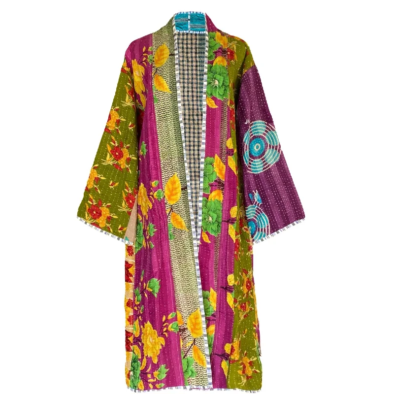 Paru Cotton Vintage Quilted Kantha Coat ONE OF KIND Street