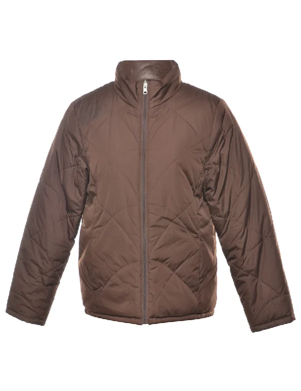 Dark Brown Puffer Jacket - L Confident Women's Power