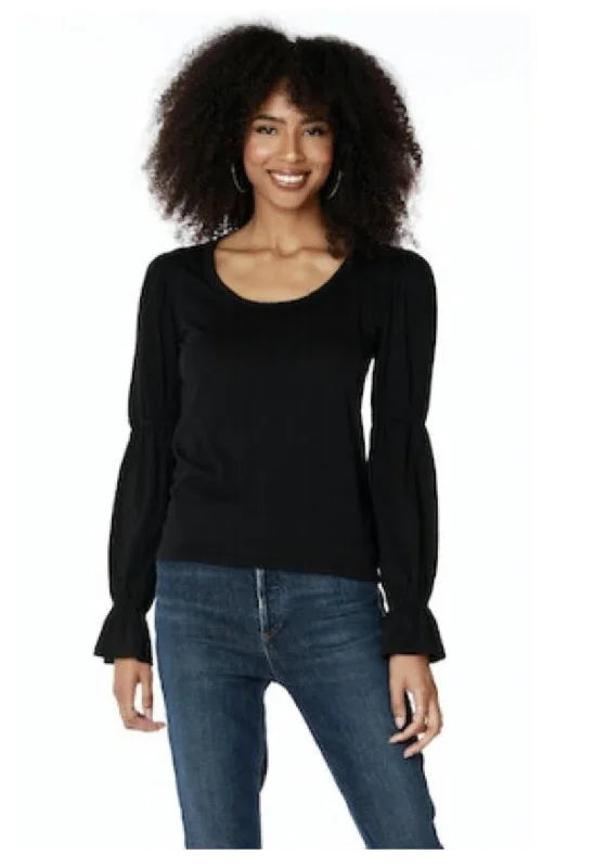 Smocked Sleeve Scoop Tee Hip Women's Urban