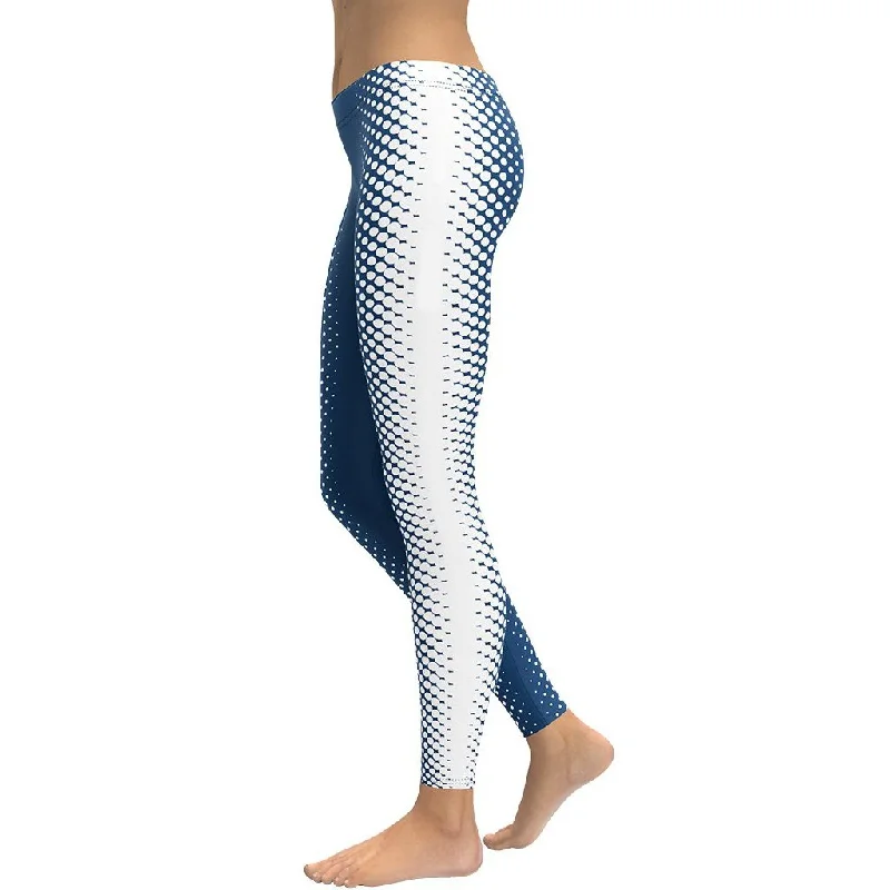 Blue Optical Illusion Slimming Leggings Bold Women's Statement