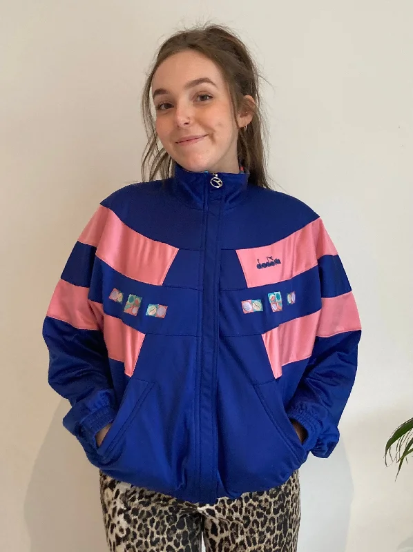 Vintage Diadora Sports Jacket Cool Women's Distressed