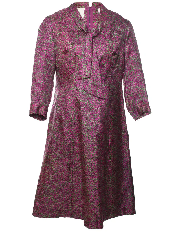 Purple & Green Patterned Dress - M performance