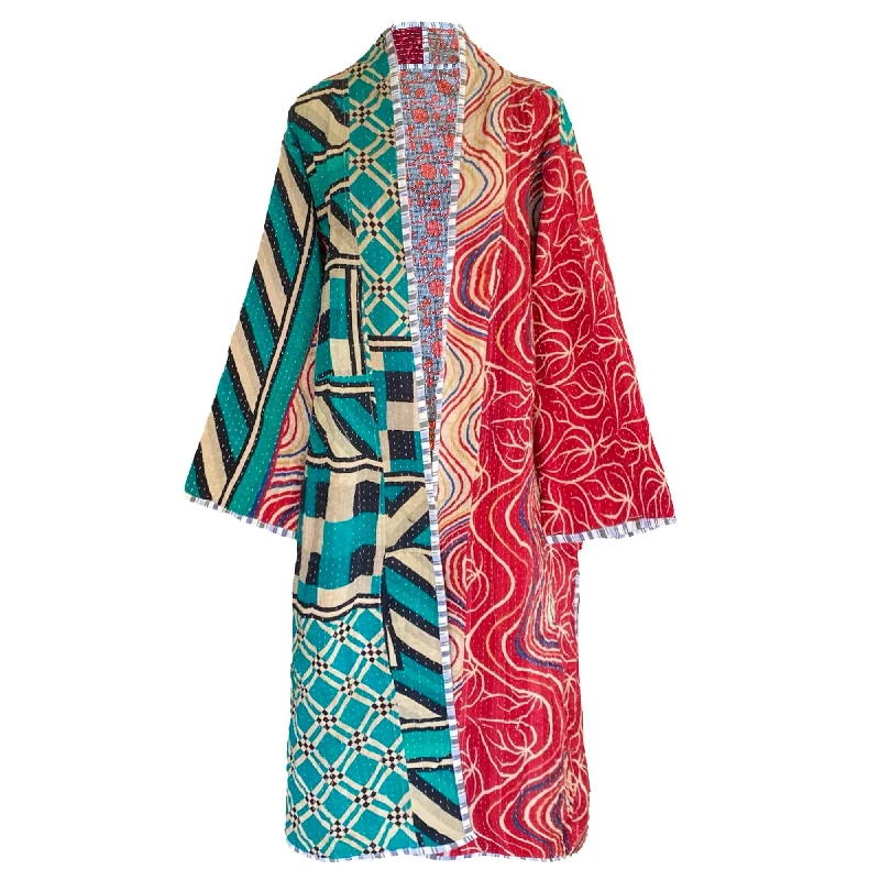 Mara Cotton Vintage Quilted Kantha Coat One of a Kind Cozy Women's Winter