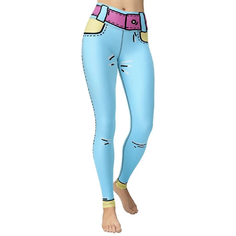 Cartoonized Yoga Leggings Youthful Women's Pop