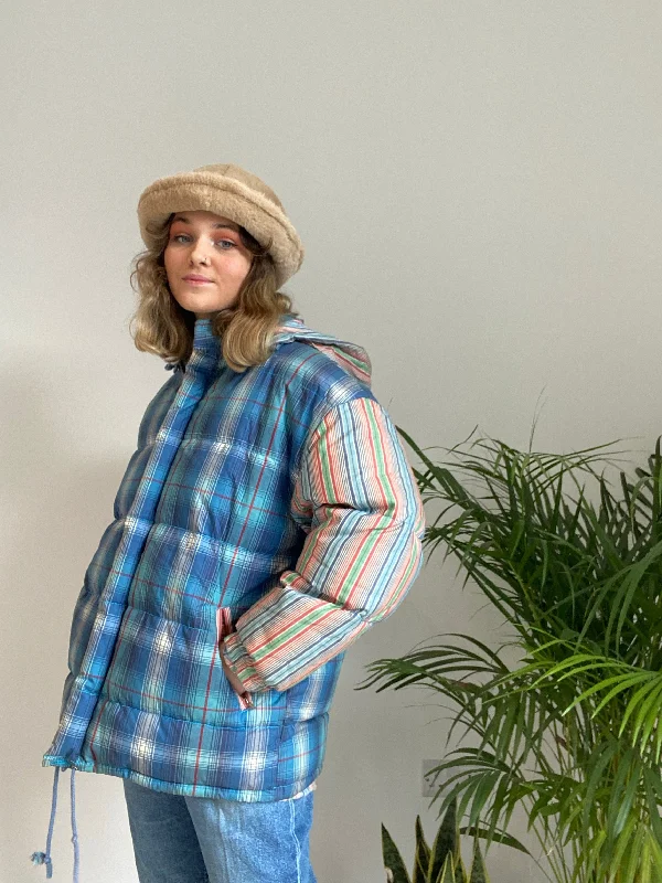 Checkered Puffer Jacket (S) Rugged Women's Outdoor 