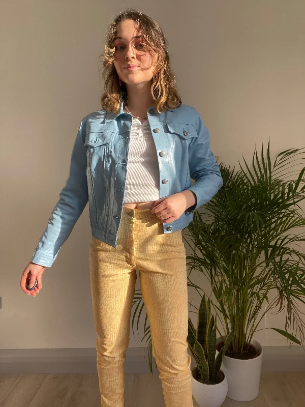 Blue Leather Jacket (XS) Cashmere
