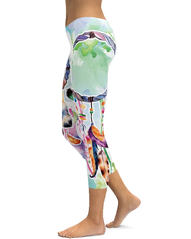 Watercolor Dreamcatcher Capris Vacation