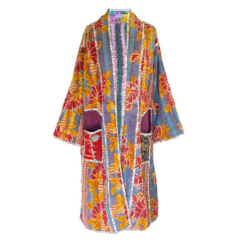Varde Quilted Kantha Coat Vintage ONE OF KIND Minimalist Women's Casual