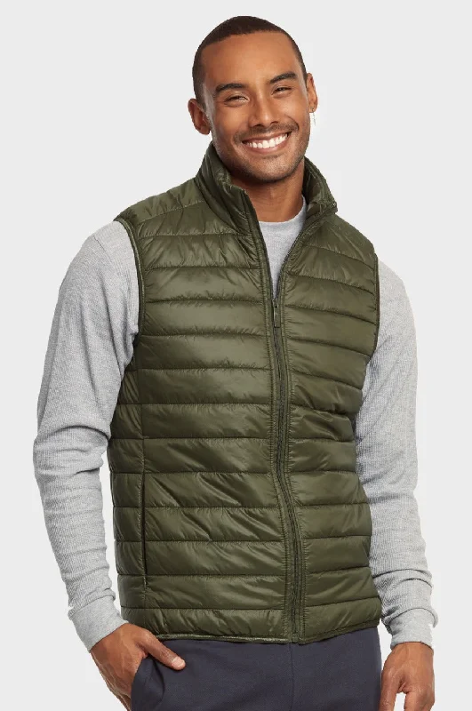 ET TU MEN'S LIGHTWEIGHT PUFFER VEST (MPV200E_OLIVE) Disco