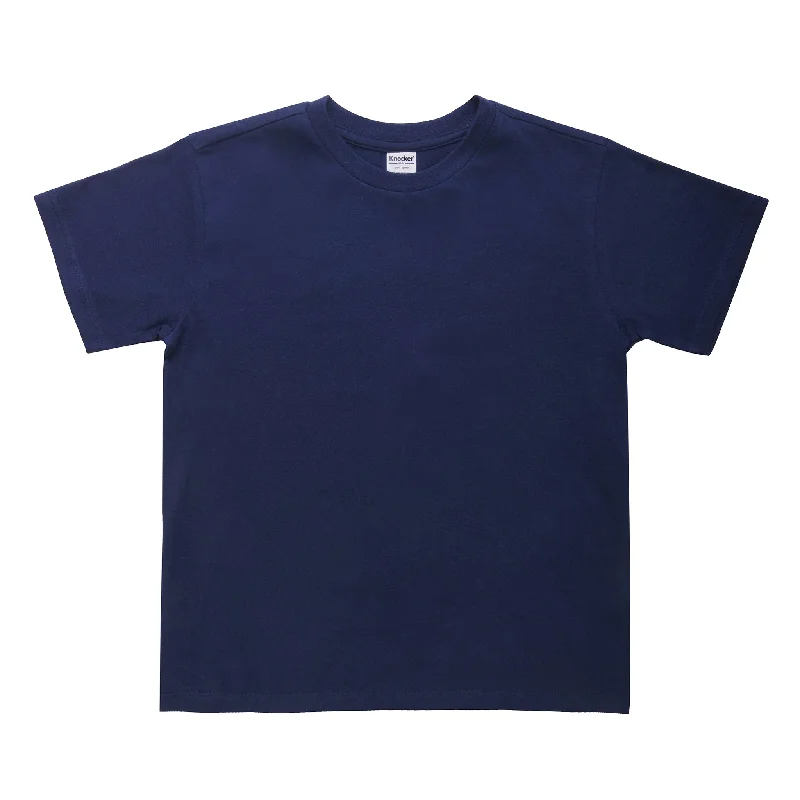 BOY'S COTTON ROUND NECK T-SHIRT (TRB700_NAVY) Youthful Women's Pop