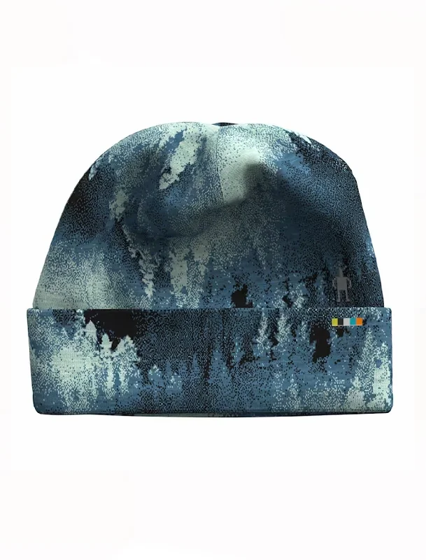 Thermal Reverse Cuffed Beanie, Twilight Foggy Pine Unique Women's Upcycled