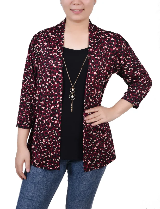 3/4 Sleeve Two-Fer Top Athletic Women's High - 