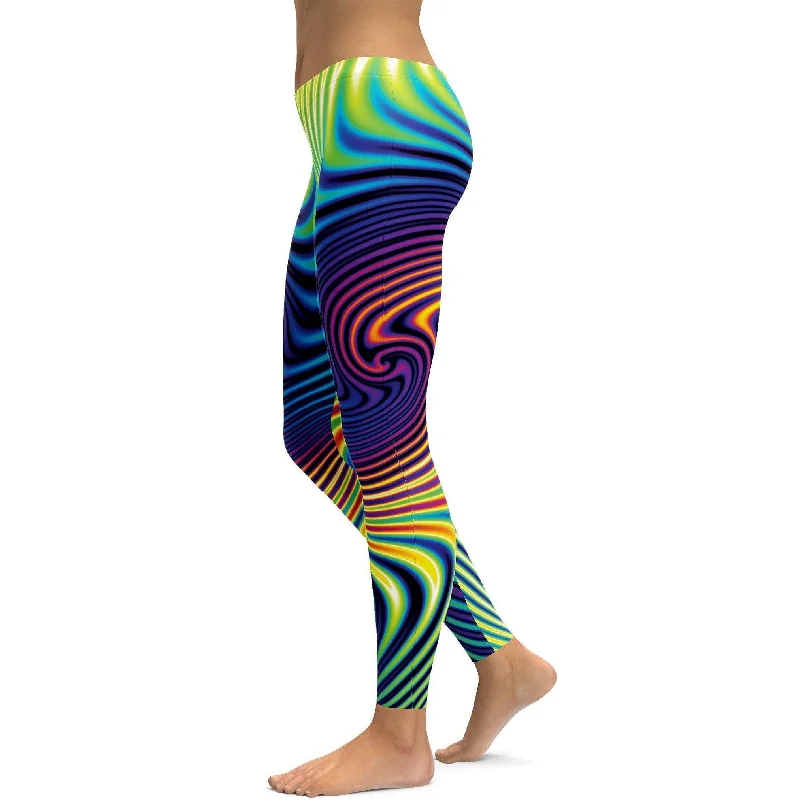 Psychedelic Fractal Leggings Dynamic Women's Moto