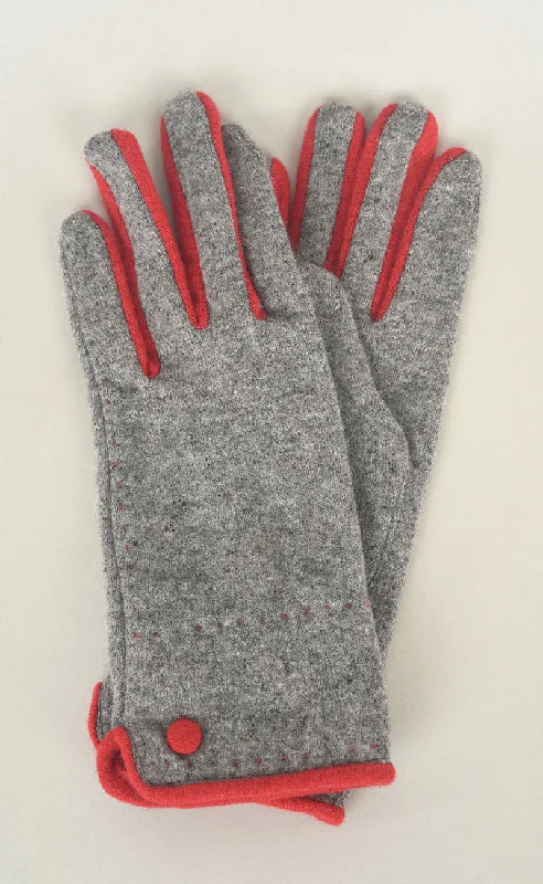 Bicolor Knit Wool/Cashmere Glove, Gris Hip Women's Urban