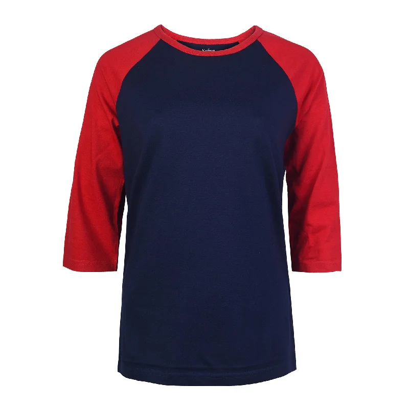 SOFRA LADIES BASEBALL TEE (LBT001_NV/D.RED) British Gentlewoman Style