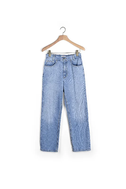 Jean droit taille basse Sleek Women's Metallic