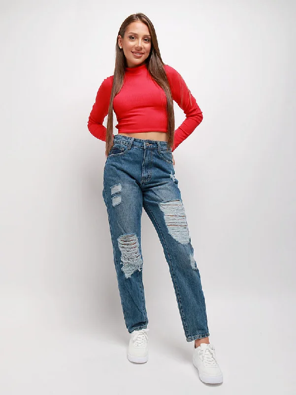 Jeans boyfriend destroy Tough Women's Military - inspired