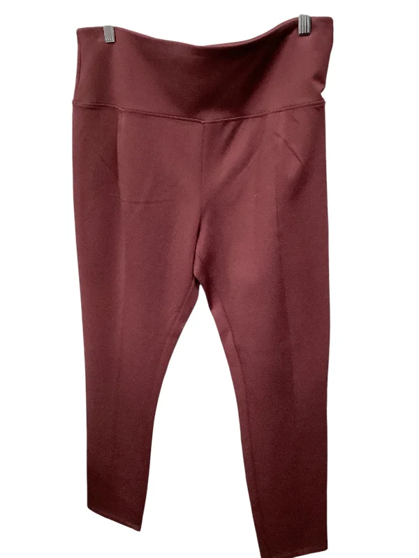 Athletic Leggings By Harve Bernard In Maroon, Size: L Modern Women's 