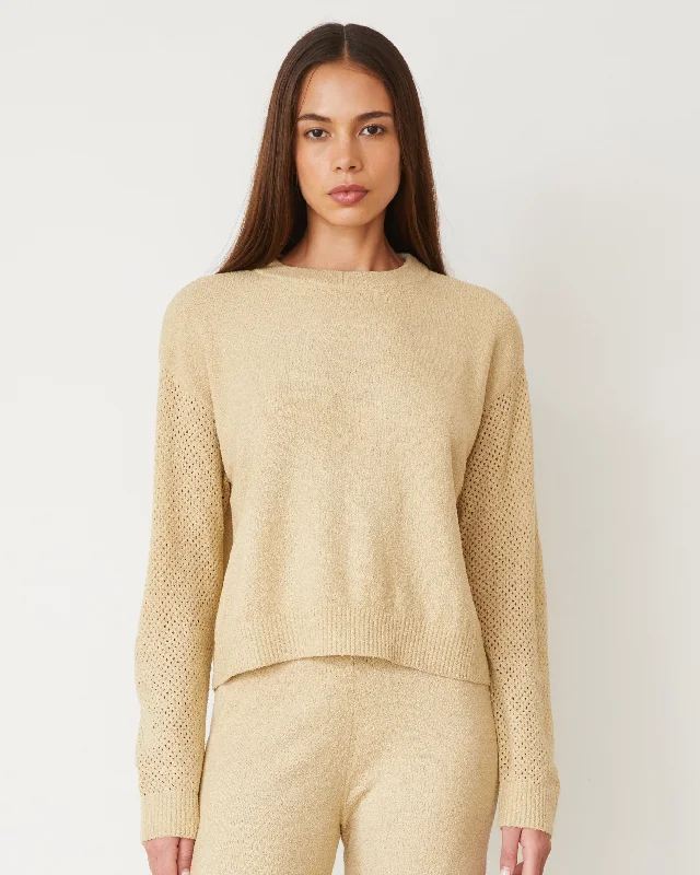 Boucle Knit Mesh Mixed Sweater Cozy Women's Sherpa - lined